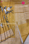 Floral Print Tussar Crepe Silk Saree
