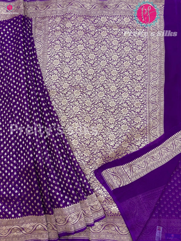 Pure Khaddi Banarasi Georgette Silk Saree