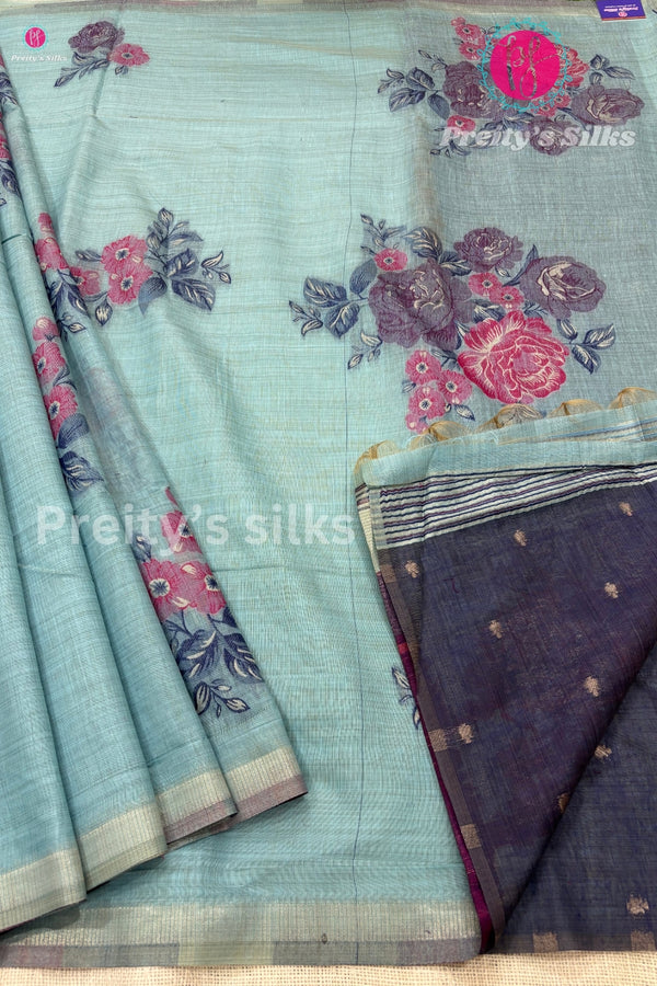 Cotton Blend Silk Saree