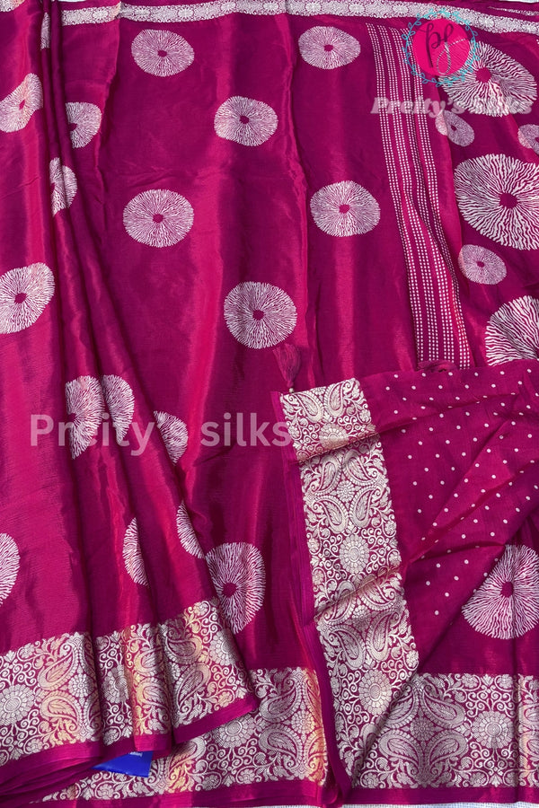 Semi Wrinkle Crepe Silk Saree- PF81997