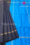 Half Pure kanchipuram Soft Silk Saree-Contrast combination