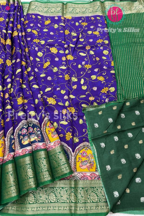 Semi Crepe Printed Silk Saree