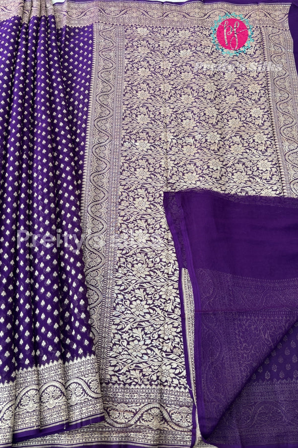 PURE KADDI BANARASI GEORGETTE SILK SAREE