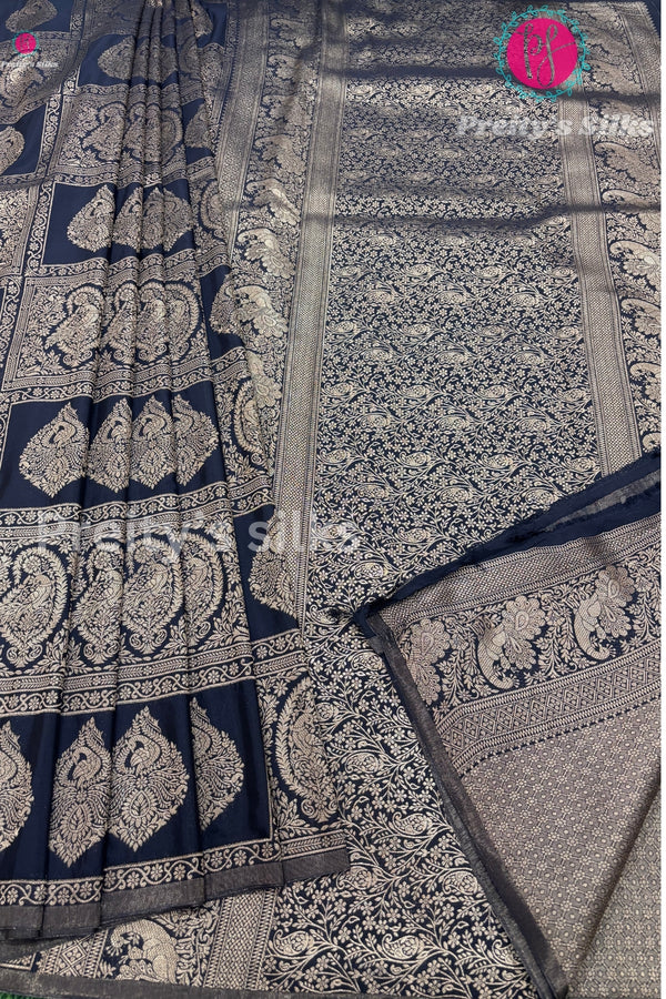 Semi Mysore Crepe Silk Saree- Brocade Design