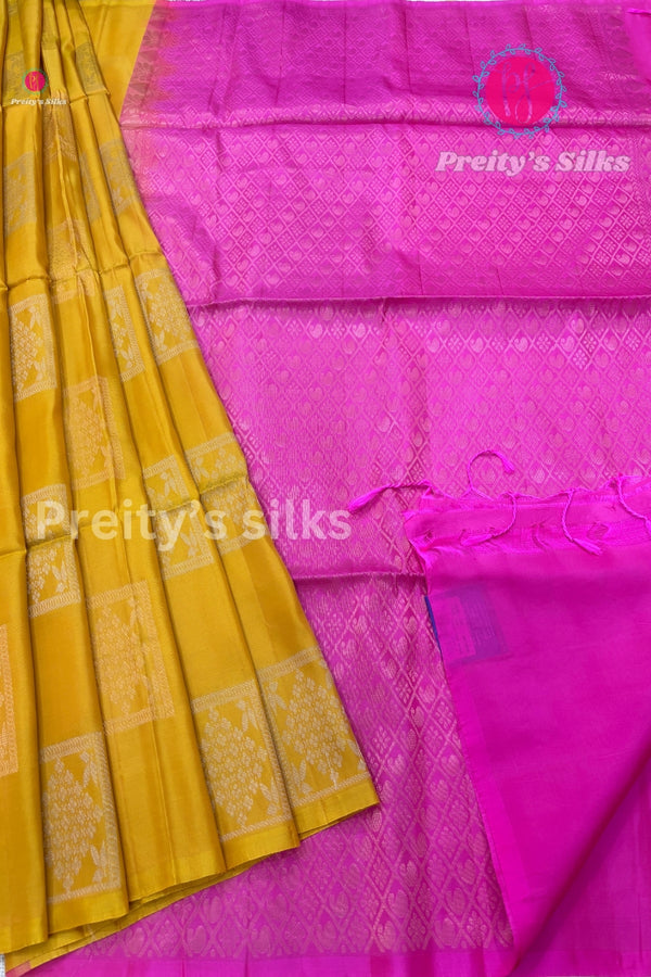 Half Pure Knachipuram Soft Silk Saree