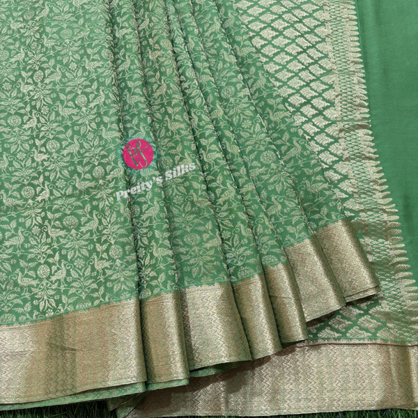 Pure Kaddi Banarasi Crepe Silk Saree