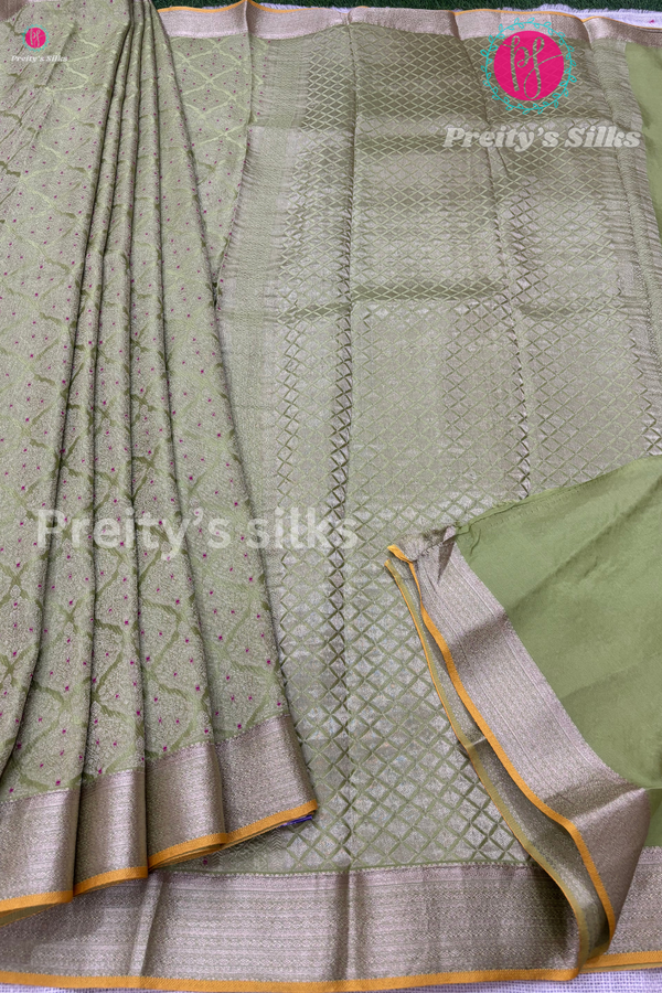 Pure Kaddi Banarasi Crepe Silk