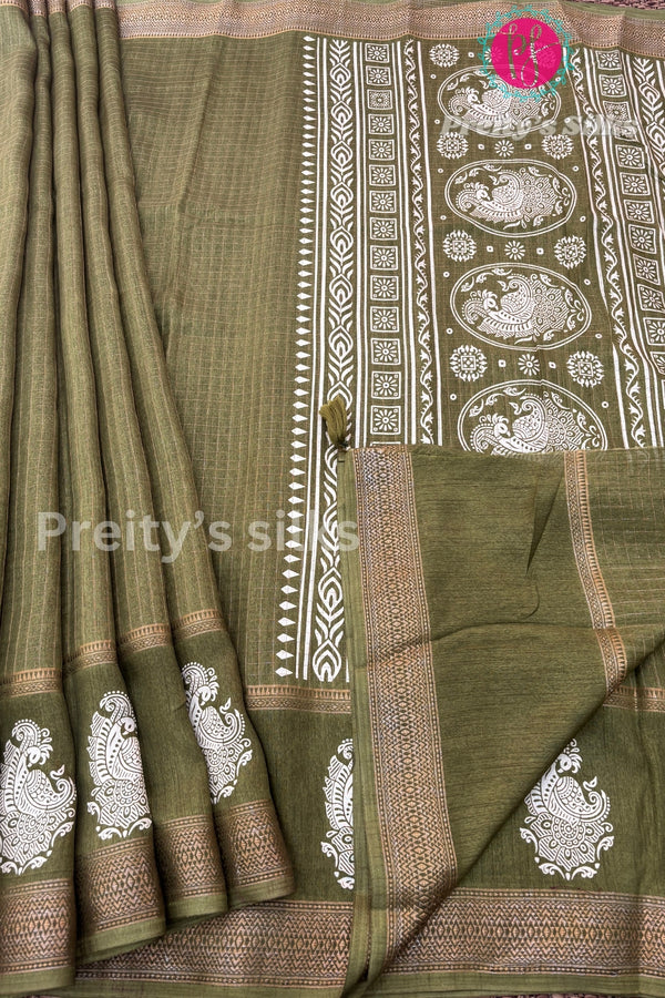 Semi Dola Silk Saree-PF68914