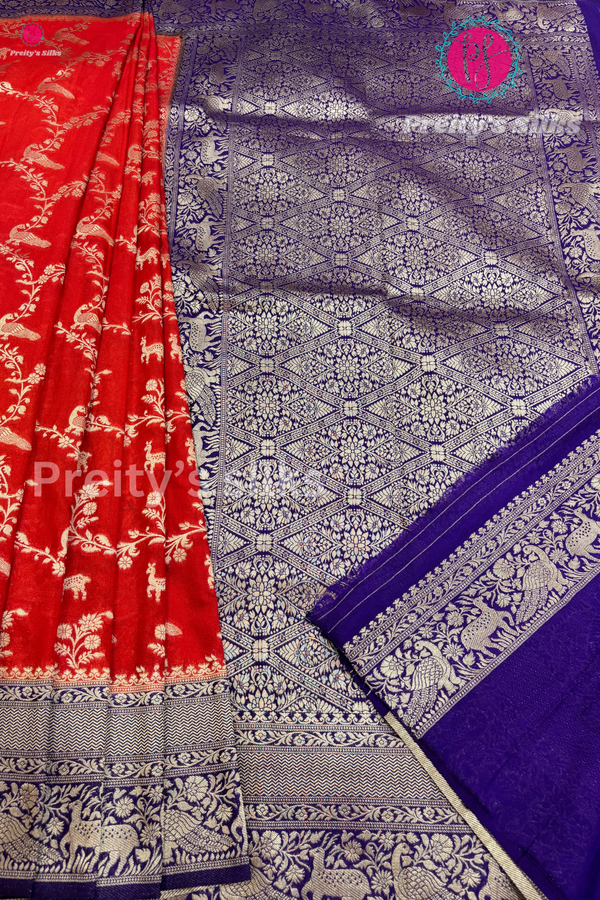 Semi Banarasi Georgette Silk Saree