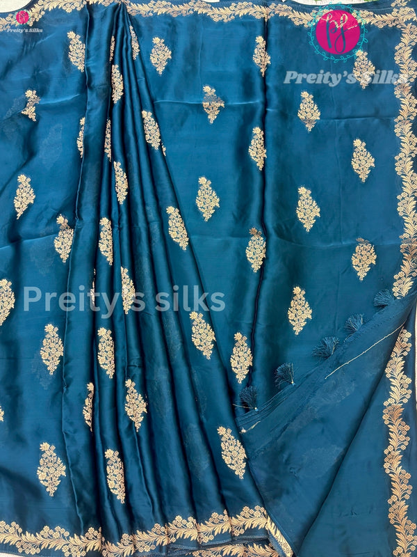 Satin Crepe Silk saree