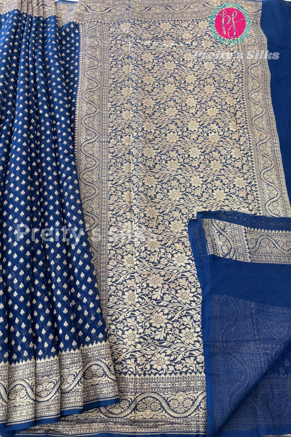 PURE KADDI BANARASI GEORGETTE SILK SAREE