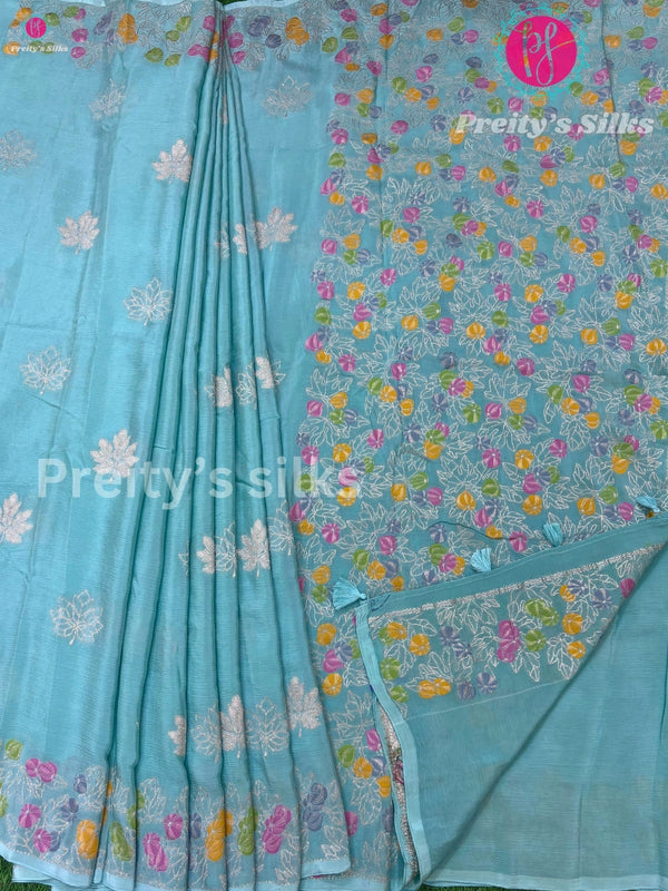 Semi Wrinkle Crepe Silk saree