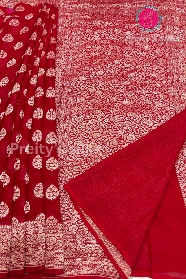 Pure Khaddi Banarasi Georgette Silk Saree