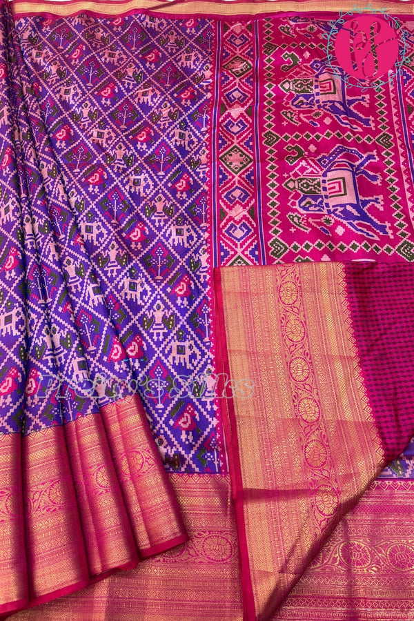 Semi Ikkat Pochampally Silk Saree-PF70362