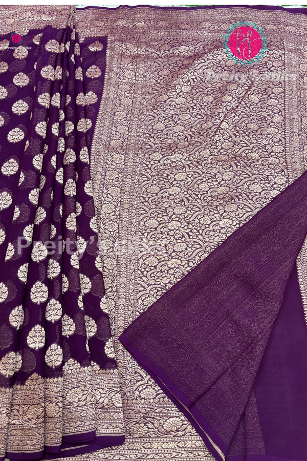 Pure Khaddi Banarasi Georgette Silk Saree