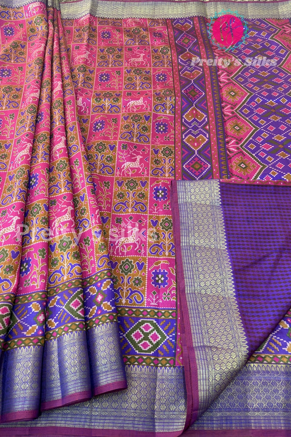 Semi Ikkat Pochampally Silk Saree-PF80127