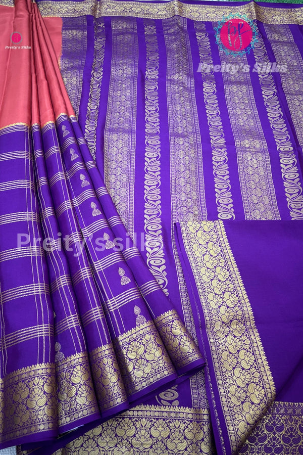 Pure Mysore Crepe Silk Saree WITH JUMKA MOFFITS