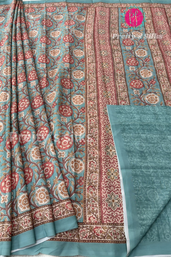 Semi Crepe Silk with Floral Printed saree -PF81116