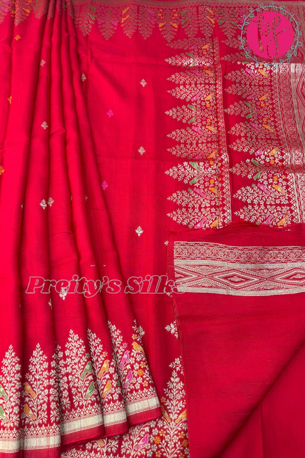 Semi Dupion Crepe Silk Saree-PF67834