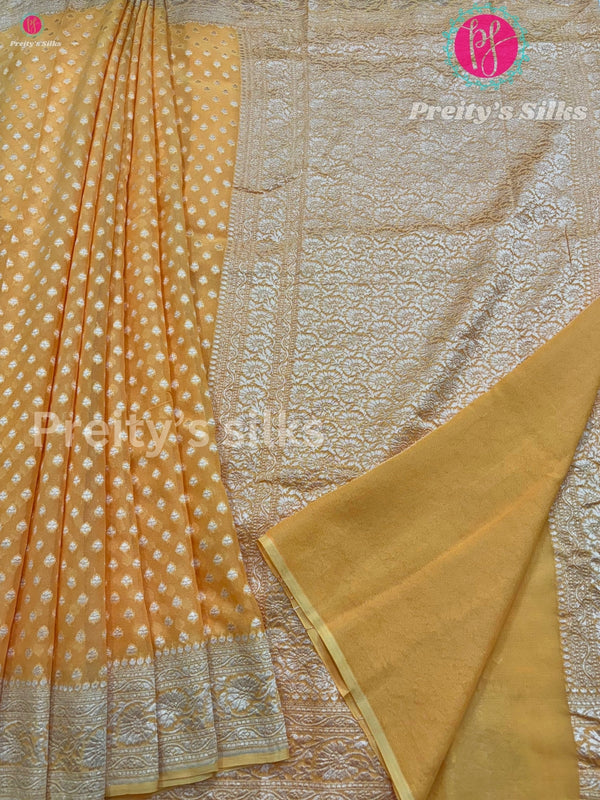 Pure Khaddi Banarasi Georgette Silk Saree