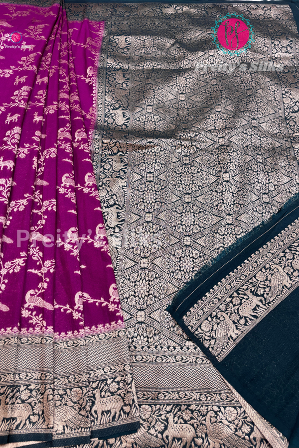 Semi Banarasi Georgette Silk Saree