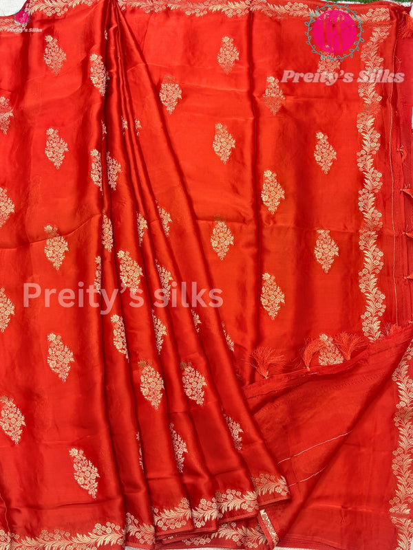 Satin Crepe Silk saree