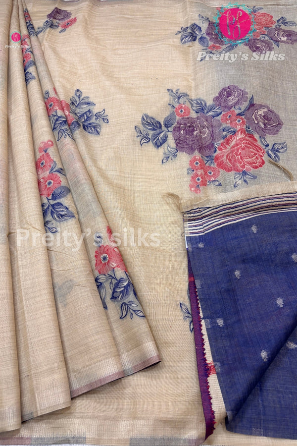 Cotton Blend Silk Saree