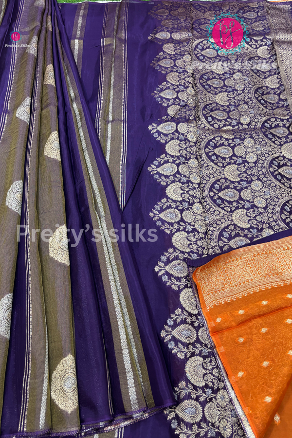 Semi Tissue Crepe Silk Saree