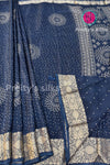 Semi Wrinkle Crepe Silk Saree-PF82020