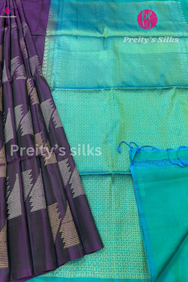 Half Pure Knachipuram Soft Silk Saree