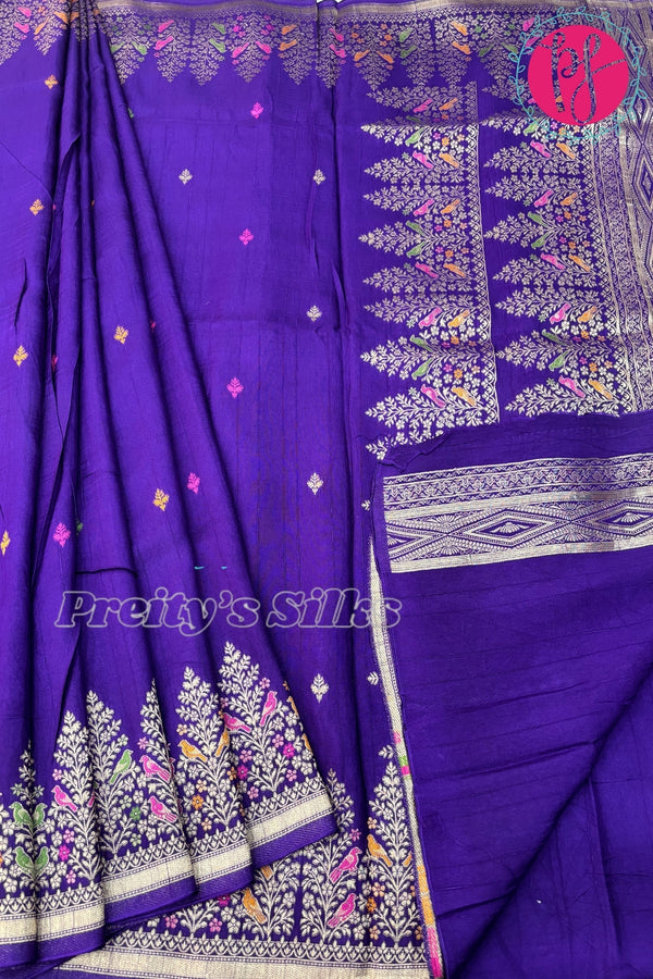 Semi Dupion Crepe Silk Saree-PF67834