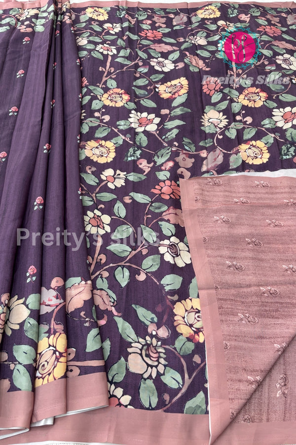 Semi Crepe Silk with Floral Printed saree -PF81116