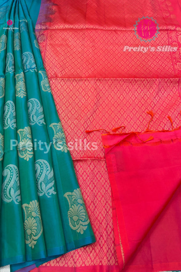 Half Pure Knachipuram Soft Silk Saree