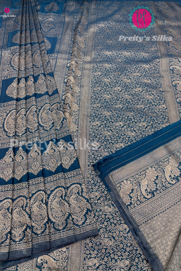 Semi Mysore Crepe Silk Saree- Brocade Design