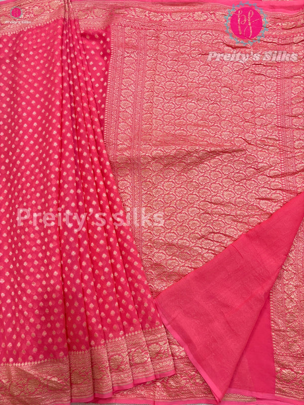 Pure Khaddi Banarasi Georgette Silk Saree