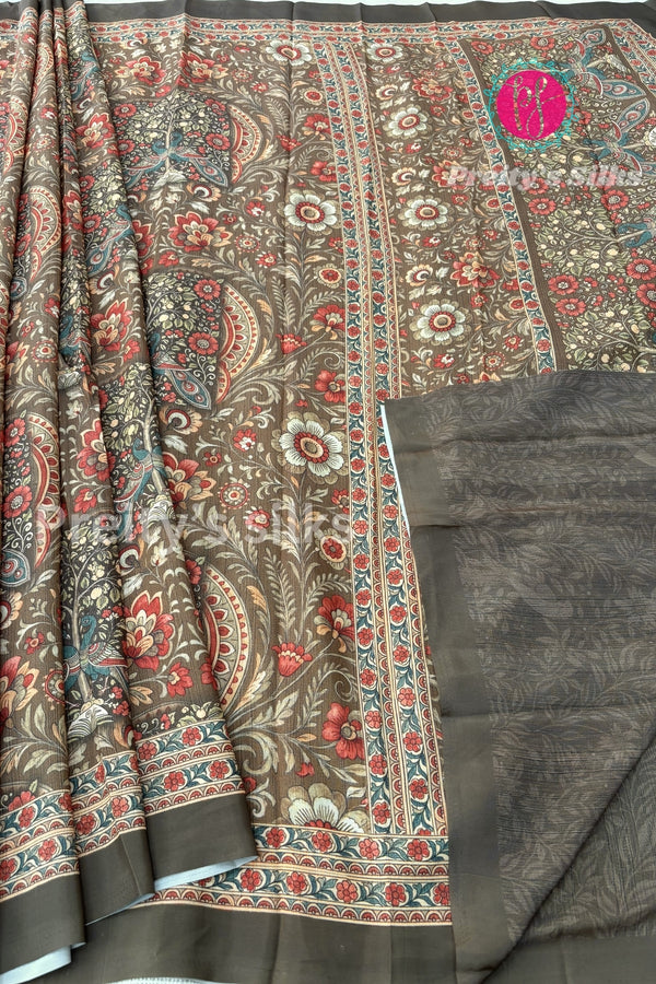 Semi Crepe Silk with Floral Printed saree -PF81116