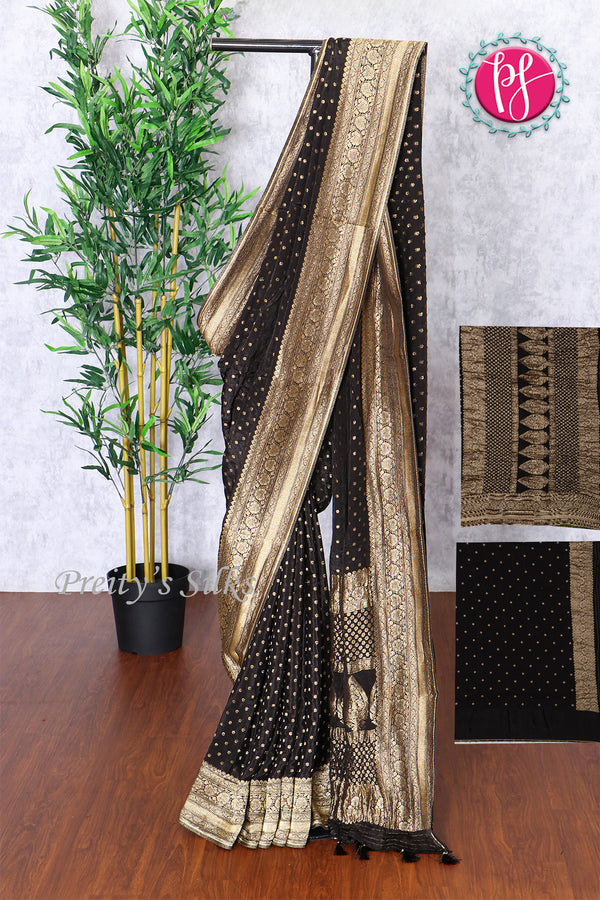 Premium Banarasi Crepe Silk Saree-PF83656