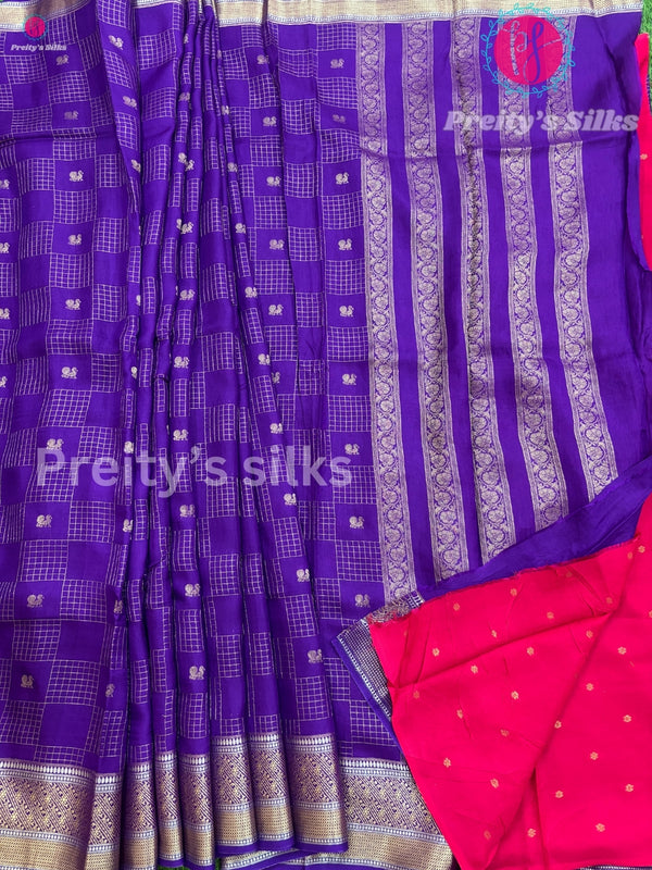 Dola Silk Saree - Purple- PF2160