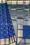 Half Pure kanchipuram Silk Saree-PA04343-Peacockblue