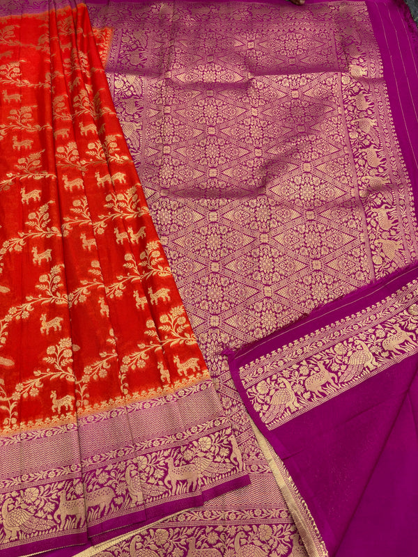 Semi Banarasi Georgette Silk Saree