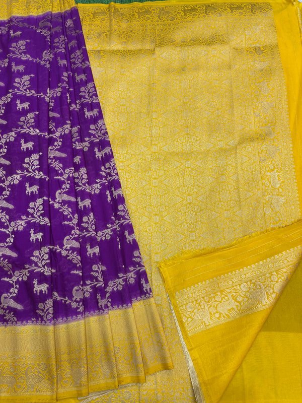 Semi Banarasi Georgette Silk Saree