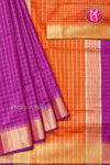 (Pre-Order) Raw silk saree with checks pattern PA09058(shipping in 7days)