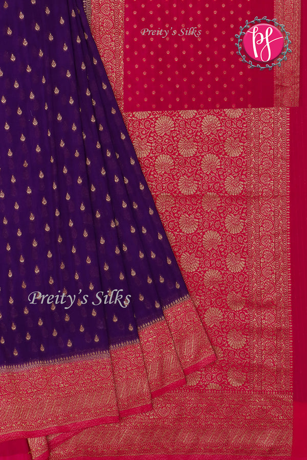 Semi Banarasi Georgette Silk Saree-PA14000