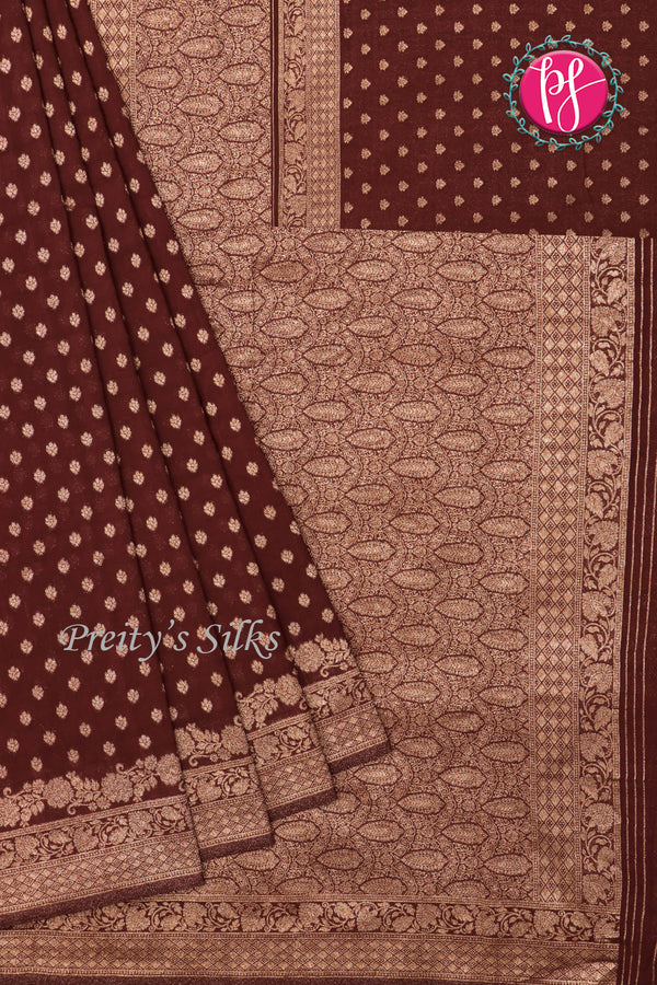 Semi Banarasi Crepe Silk Saree-PA16571