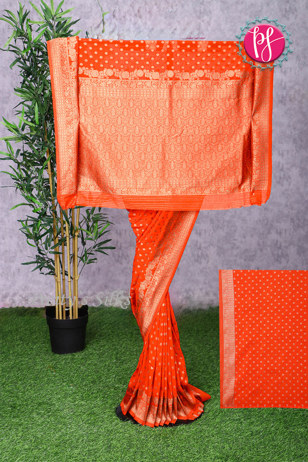 Semi Banarasi Crepe Silk Saree-PA16571