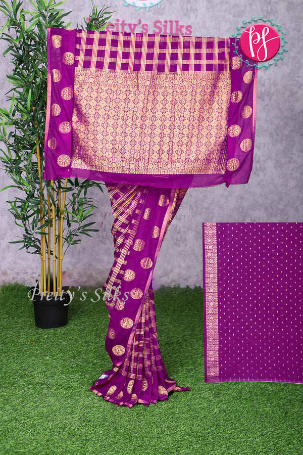 Semi Chiffon Georgette Silk Saree-PA18097