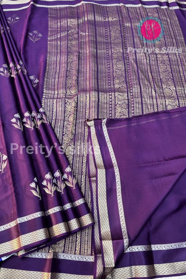 Pure Designer Crepe Silk Saree-PF35498 - Purple