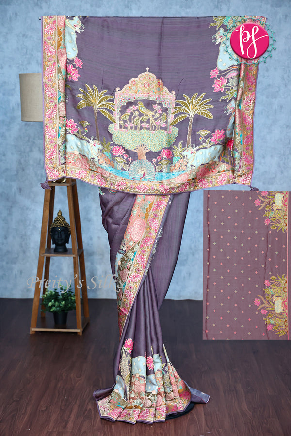 Premium Banarasi Crepe Silk With Pichwai Waves