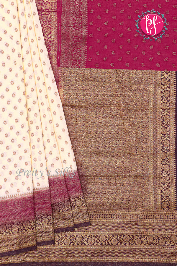 Semi Banarasi 3D pattern Silk Saree-PF76364
