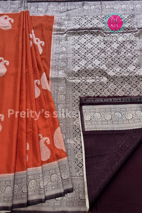 Semi Banarasi Georgette Silk Saree-PF78574(Please check design before ordering)